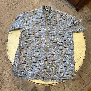 Go Barefoot Men's Fish Shirt Size‎ XL Tall Vacation Summer
